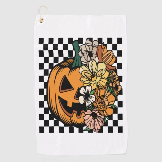 Floral Pumpkin Golfhanddoek (Voorkant)