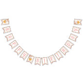 Floral Pumpkin Happy Birthday-banner - Roze streep Vlaggetjes (Alle)