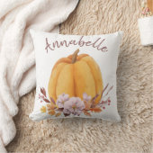 Floral Pumpkin Herfst Autumn Name Girls Room Kussen (Deken)
