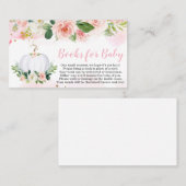 Floral Pumpkin Herfst Baby shower Books Visitekaartje (Voorkant / Achterkant)