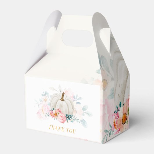 Floral Pumpkin Herfst Baby shower botanisch Bedankdoosjes (Achterkant)