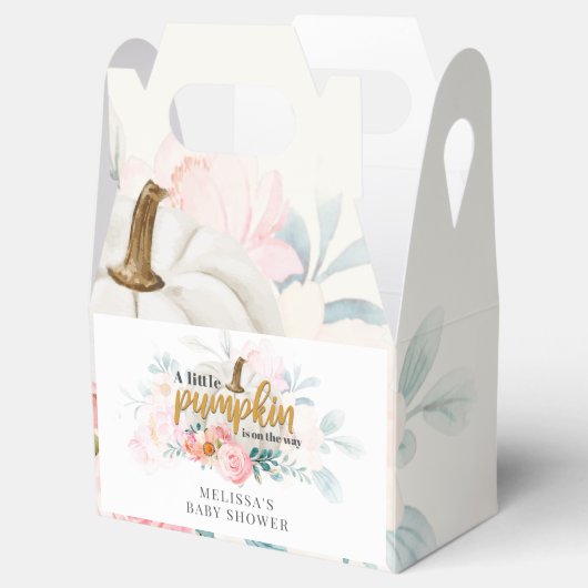 Floral Pumpkin Herfst Baby shower botanisch Bedankdoosjes (Geopend)