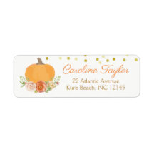 Floral Pumpkin Herfst Baby shower Waterverf