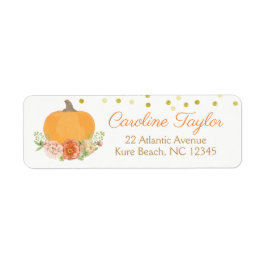 Floral Pumpkin Herfst Baby shower Waterverf Etiket