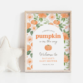 Floral Pumpkin Herfst Baby shower Welkomstbord Poster