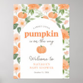 Floral Pumpkin Herfst Baby shower Welkomstbord Poster (Voorkant)