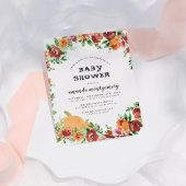Floral Pumpkin Herfst Gewaardeerd Baby shower Uitnodiging Briefkaart