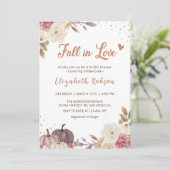 Floral Pumpkin Herfst in Love Baby shower Invitati Kaart (Staand voorkant)