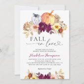 Floral Pumpkin Herfst in Love Heart Vrijgezellenfe Kaart (Voorkant)