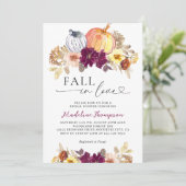 Floral Pumpkin Herfst in Love Heart Vrijgezellenfe Kaart (Staand voorkant)