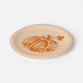 Floral Pumpkin Herfst Thanksgiving Papieren Bordje (Gekanteld)