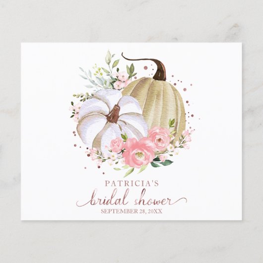 Floral Pumpkin Herfst Vrijgezellenfeest Advice Car (Achterkant)