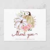 Floral Pumpkin Herfst Vrijgezellenfeest Bedankt Po Briefkaart (Voorkant)