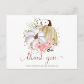 Floral Pumpkin Herfst Vrijgezellenfeest Bedankt Po Briefkaart (Voorkant)