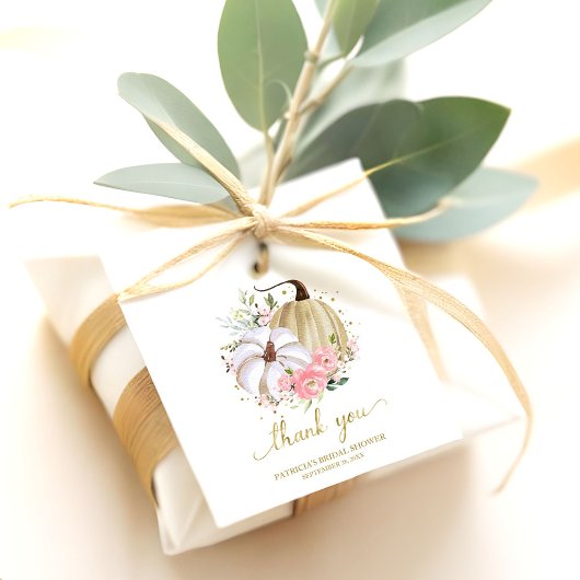 Floral Pumpkin Herfst Vrijgezellenfeest Favor Bedankjes Labels