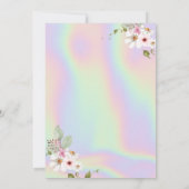 Floral Pumpkin Holographic Birthday Invitation Kaart (Achterkant)