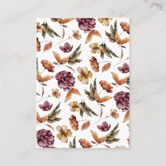 Floral Pumpkin Informatiekaartje (Achterkant)