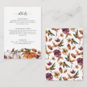 Floral Pumpkin Informatiekaartje (Voorkant / Achterkant)