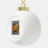 Floral Pumpkin Keramische Bal Ornament (Rechts)