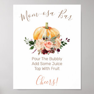 Floral Pumpkin Mam-osa Bar-Baby shower Poster