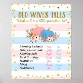 Floral Pumpkin Old Wives Poster