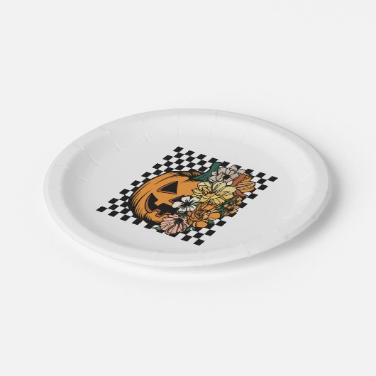 Floral Pumpkin Papieren Bordje (Gekanteld)