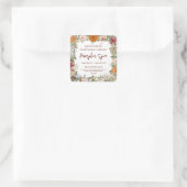 Floral Pumpkin productetiket Vierkante Sticker (Tas)