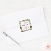 Floral Pumpkin productetiket Vierkante Sticker (Envelop)