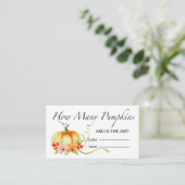 Floral pumpkin raadt hoeveel pompoenspel informatiekaartje (Staand voorkant)