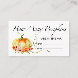 Floral pumpkin raadt hoeveel pompoenspel informatiekaartje