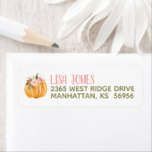 Floral Pumpkin Return Address Label (Insitu)