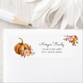 Floral Pumpkin Return-adres Etiket (Insitu)