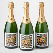 Floral Pumpkin Sparkling Wijnetiket (Flessen)