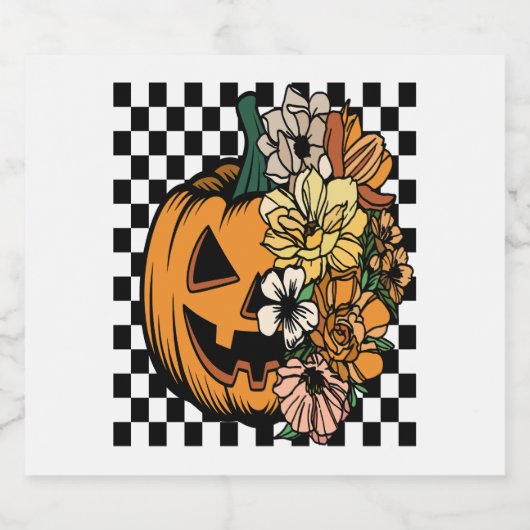 Floral Pumpkin Sparkling Wijnetiket (Enkel label)