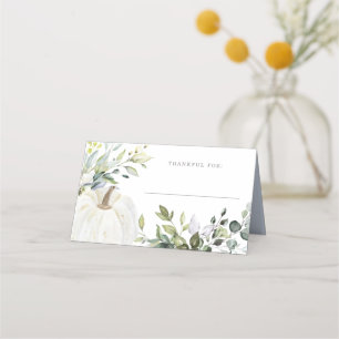 Floral Pumpkin Thanksgiving Dinner Place Cards Plaatskaartje
