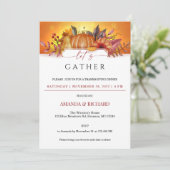 Floral Pumpkin Thanksgiving Innodiging Kaart (Staand voorkant)