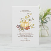 Floral Pumpkin Thanksgiving Innodiging Kaart (Staand voorkant)