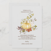 Floral Pumpkin Thanksgiving Innodiging Kaart (Voorkant / Achterkant)