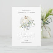 Floral Pumpkin Thanksgiving Innodiging Kaart (Staand voorkant)