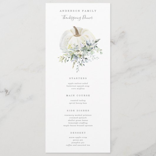 Floral Pumpkin Thanksgiving menu (Voorkant)