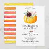 Floral Pumpkin Thanksgiving Potluck Dinner Kaart (Voorkant / Achterkant)