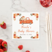 Floral Pumpkin Truck Baby shower Servet (Insitu)