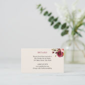 Floral Pumpkin Wedding Detail Card Informatiekaartje (Staand voorkant)