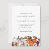 Floral Pumpkin Wedding Kaart (Voorkant)