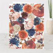 Floral Pumpkins autumn Thank you card Bedankkaart (Achterkant)