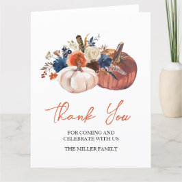 Floral Pumpkins autumn Thank you card Bedankkaart