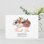 Floral Pumpkins autumn Thank you card Bedankkaart (Staand voorkant)
