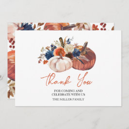 Floral Pumpkins autumn Thank you card Bedankkaart