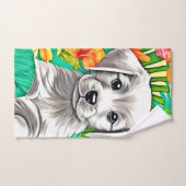 Floral Puppy Art Bad Handdoek (Handdoek)