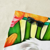 Floral Puppy Art Strandlaken (In situ)